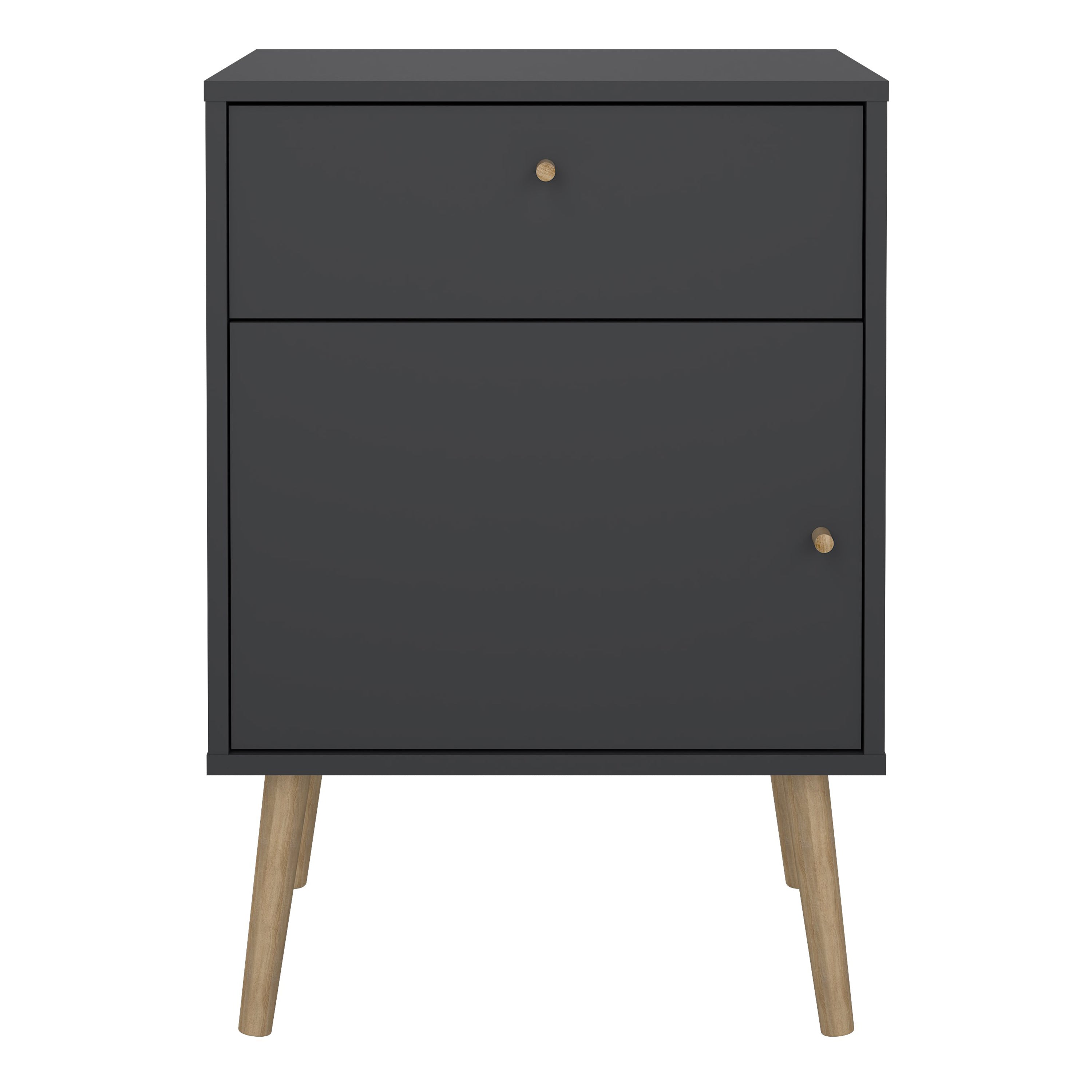 Carlisle 1 Door 1 Drawer Bedside Dark Grey