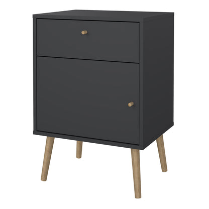 Carlisle 1 Door 1 Drawer Bedside Dark Grey
