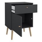 Carlisle 1 Door 1 Drawer Bedside Dark Grey