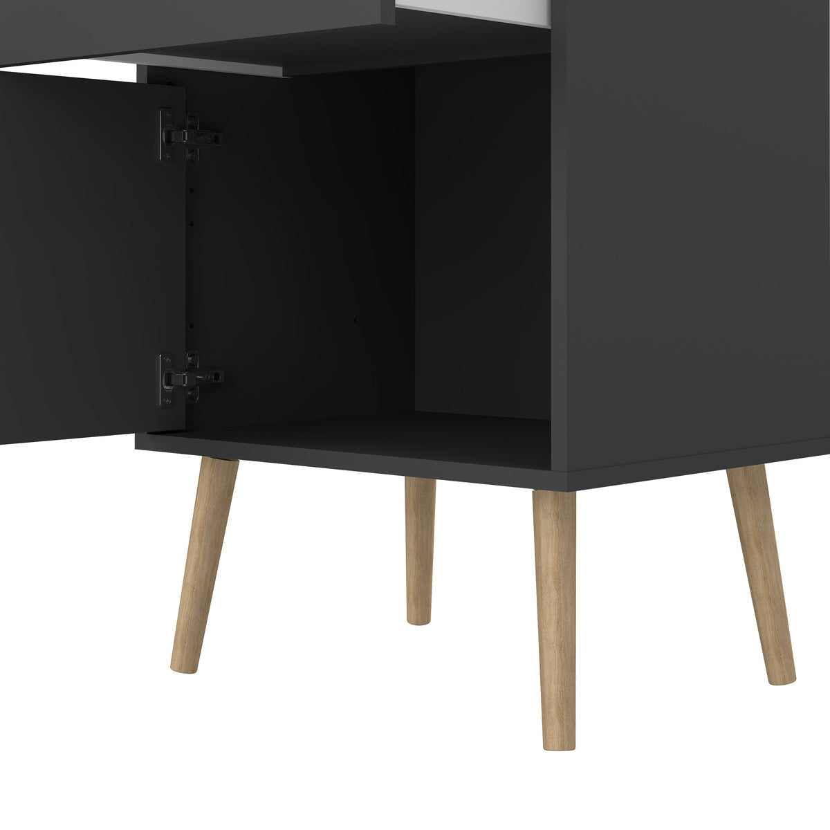 Carlisle 1 Door 1 Drawer Bedside Dark Grey