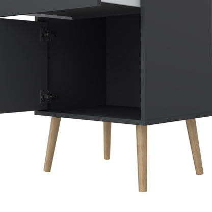 Carlisle 1 Door 1 Drawer Bedside Dark Grey
