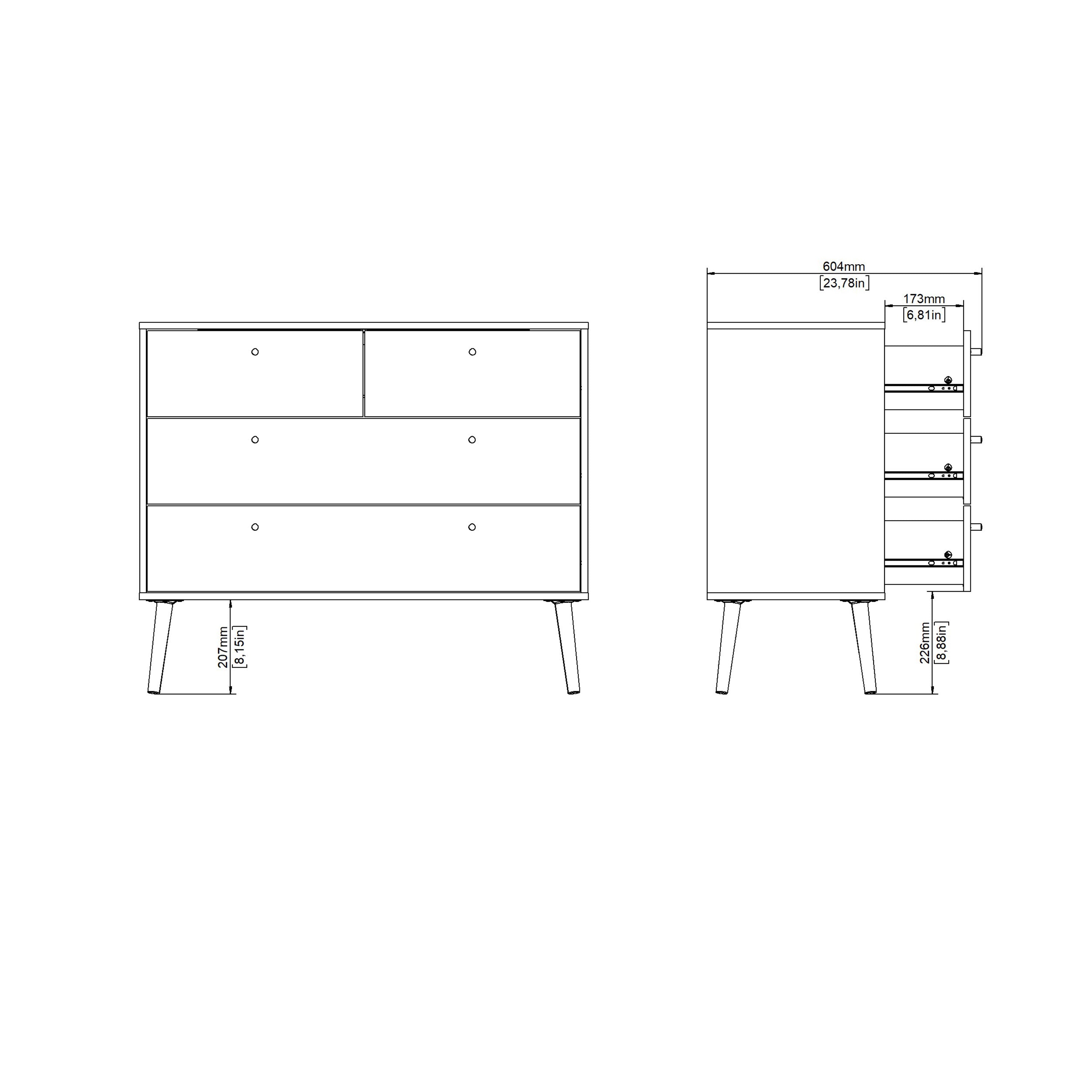 Carlisle Chest 2 + 2 Drawers Dark Grey