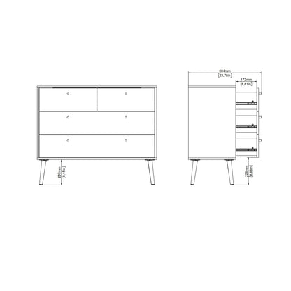 Carlisle Chest 2 + 2 Drawers Dark Grey