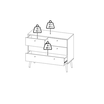 Carlisle Chest 2 + 2 Drawers Dark Grey