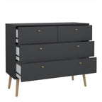 Carlisle Chest 2 + 2 Drawers Dark Grey