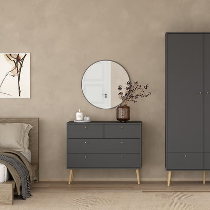 Carlisle Chest 2 + 2 Drawers Dark Grey