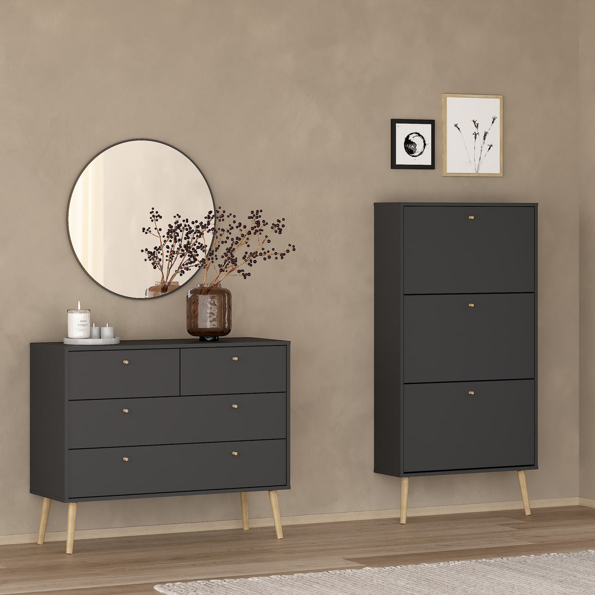 Carlisle Chest 2 + 2 Drawers Dark Grey