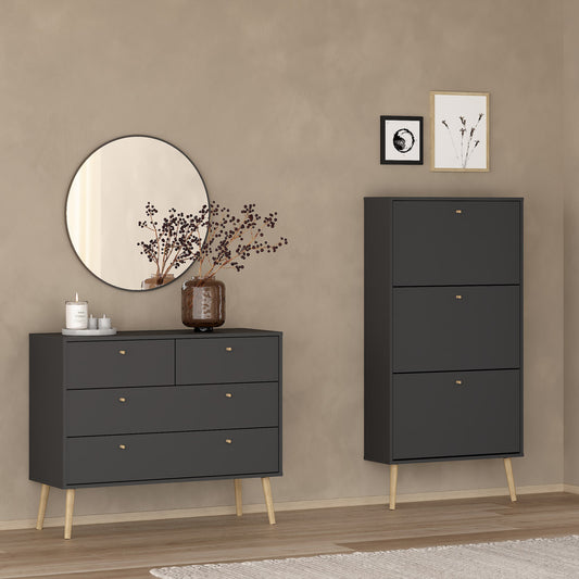 Carlisle Chest 2 + 2 Drawers Dark Grey
