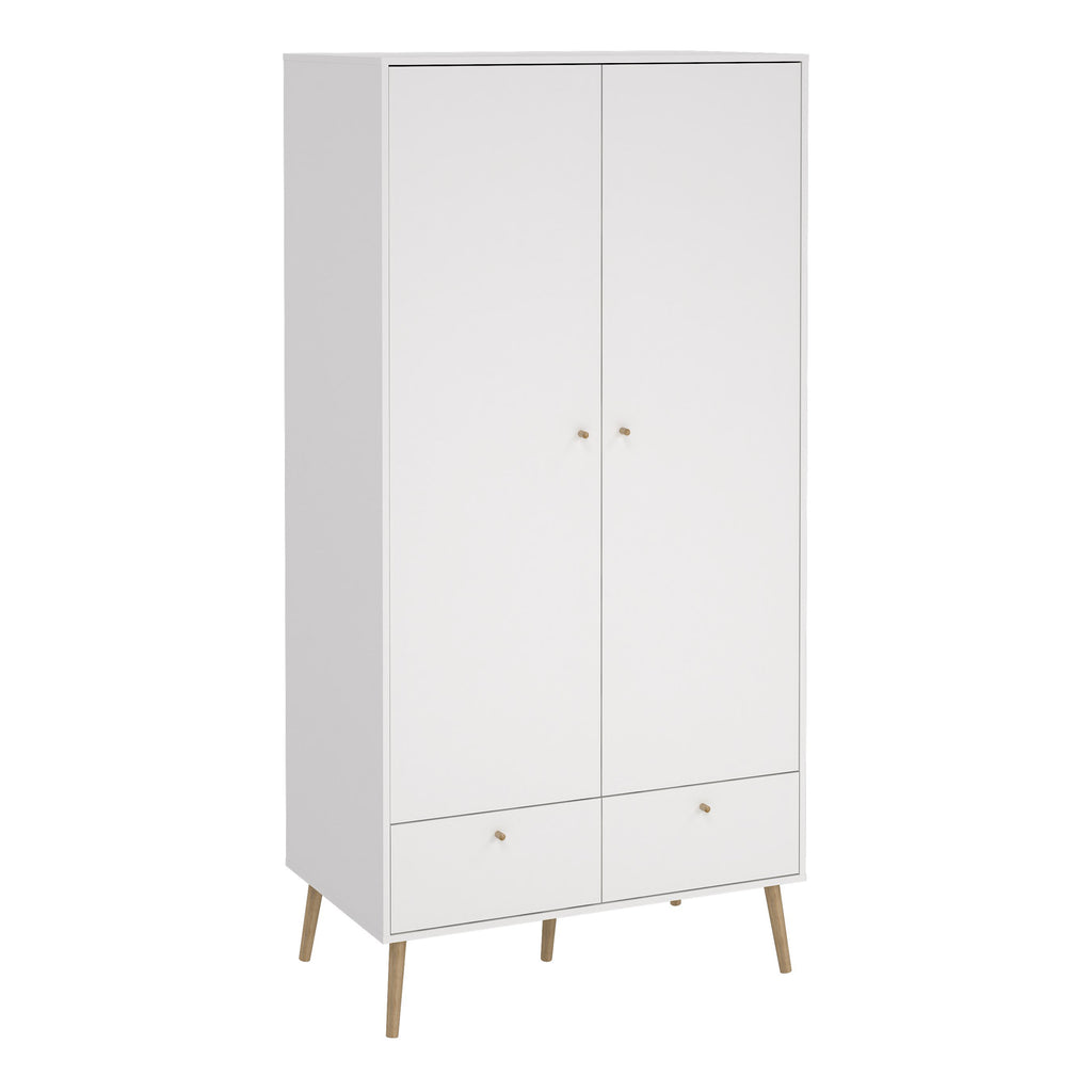 Carlisle Wardrobe with 2 Doors + 2 Drawers White
