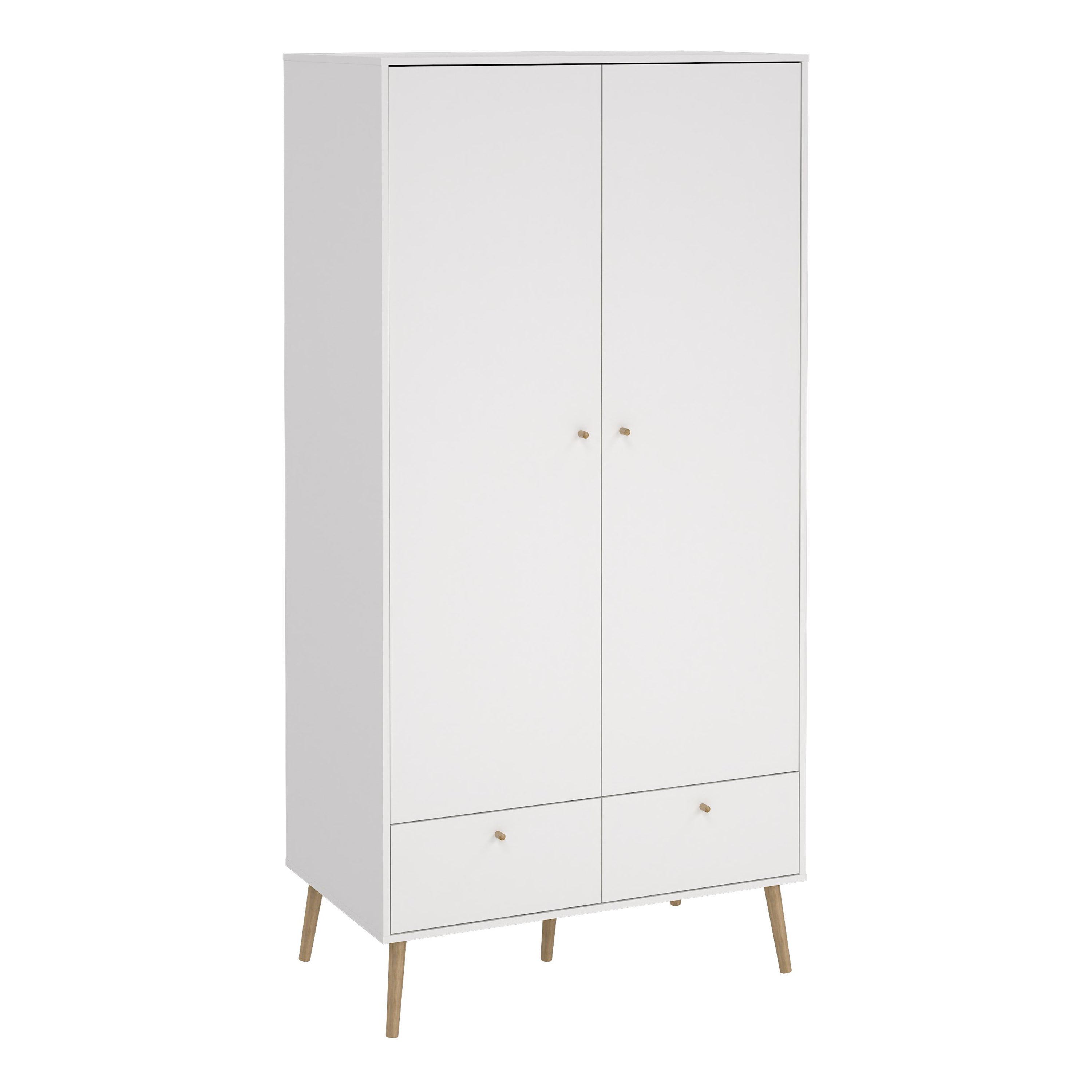 Carlisle Wardrobe with 2 Doors + 2 Drawers White