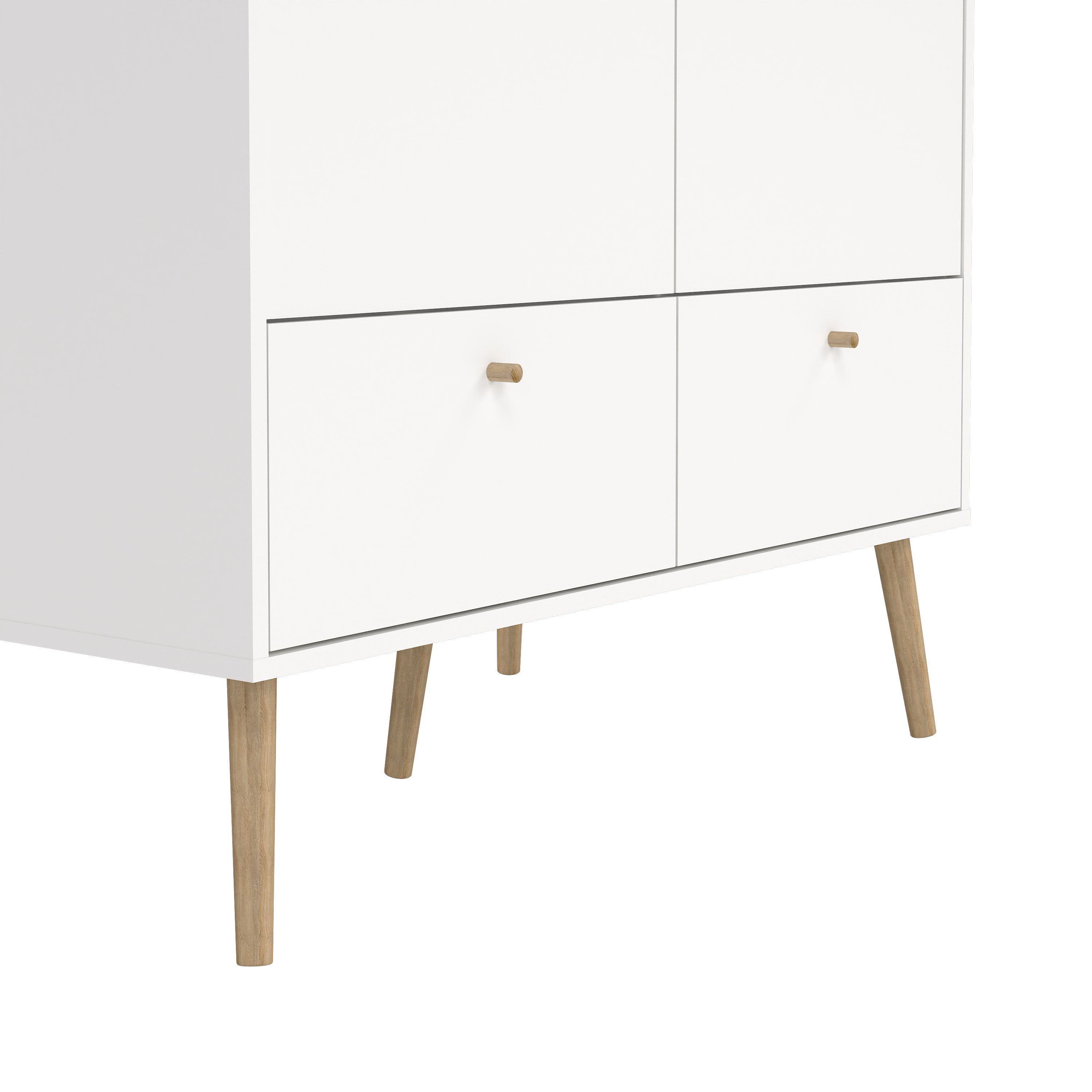 Carlisle Wardrobe with 2 Doors + 2 Drawers White