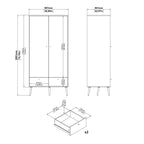 Carlisle Wardrobe with 2 Doors + 2 Drawers White