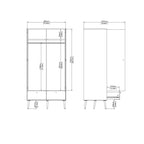 Carlisle Wardrobe with 2 Doors + 2 Drawers White