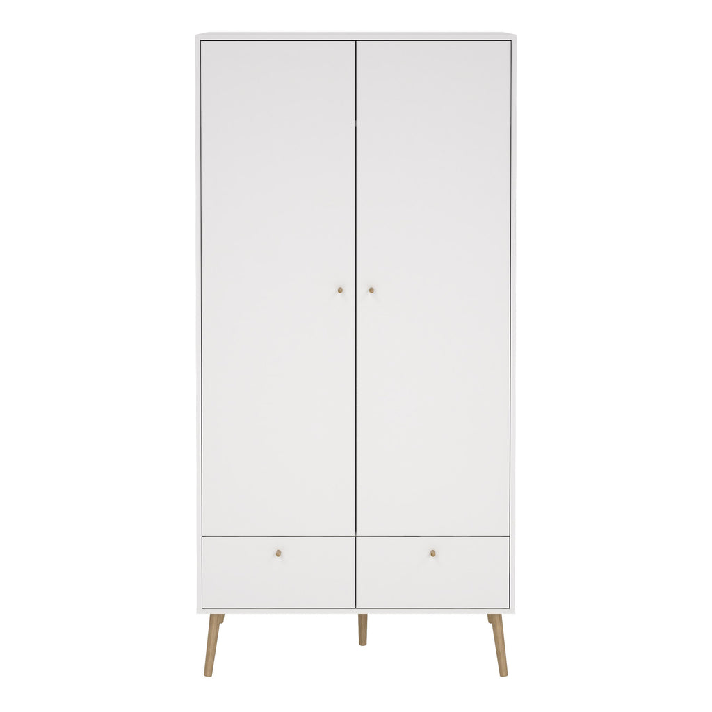 Carlisle Wardrobe with 2 Doors + 2 Drawers White