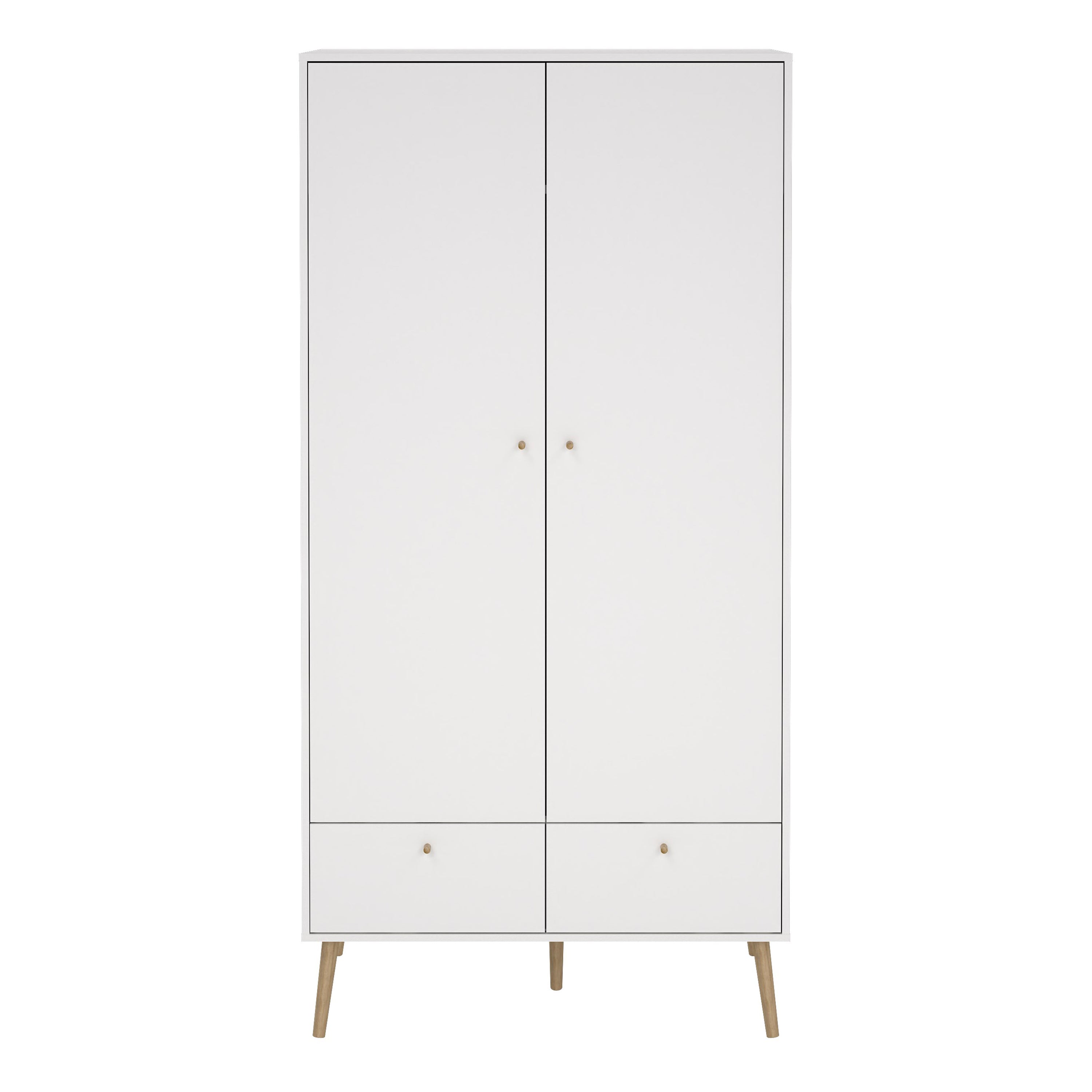 Carlisle Wardrobe with 2 Doors + 2 Drawers White