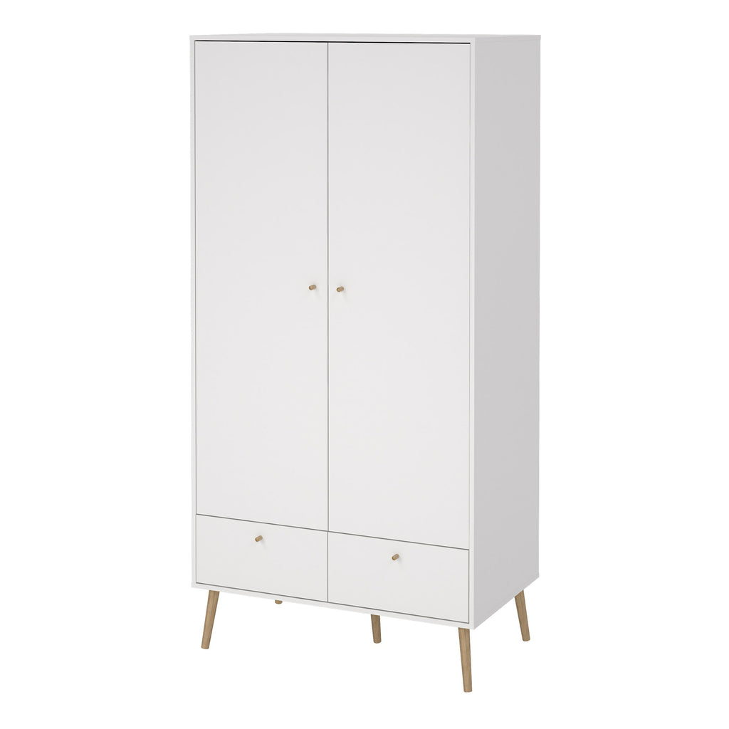 Carlisle Wardrobe with 2 Doors + 2 Drawers White