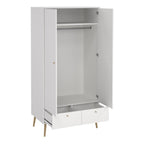 Carlisle Wardrobe with 2 Doors + 2 Drawers White