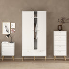 Carlisle Wardrobe with 2 Doors + 2 Drawers White