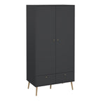 Carlisle 2 Doors 2 Drawer Wardrobe Dark Grey