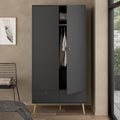 Carlisle 2 Doors 2 Drawer Wardrobe Dark Grey