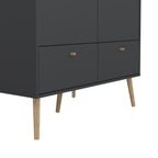 Carlisle 2 Doors 2 Drawer Wardrobe Dark Grey