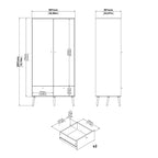 Carlisle 2 Doors 2 Drawer Wardrobe Dark Grey