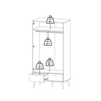 Carlisle 2 Doors 2 Drawer Wardrobe Dark Grey