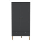 Carlisle 2 Doors 2 Drawer Wardrobe Dark Grey