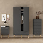 Carlisle 2 Doors 2 Drawer Wardrobe Dark Grey