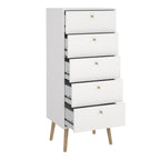 Carlisle Chest 5 Drawers White