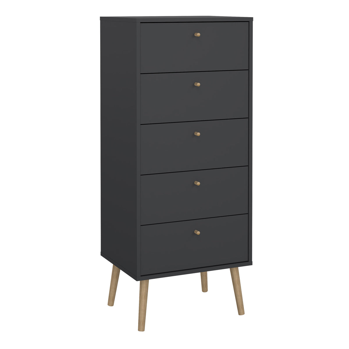 Carlisle Chest 5 Drawers Dark Grey