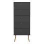 Carlisle Chest 5 Drawers Dark Grey