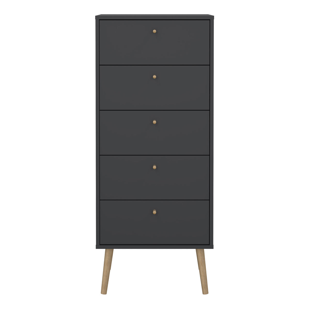 Carlisle Chest 5 Drawers Dark Grey