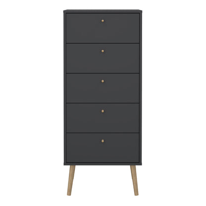 Carlisle Chest 5 Drawers Dark Grey