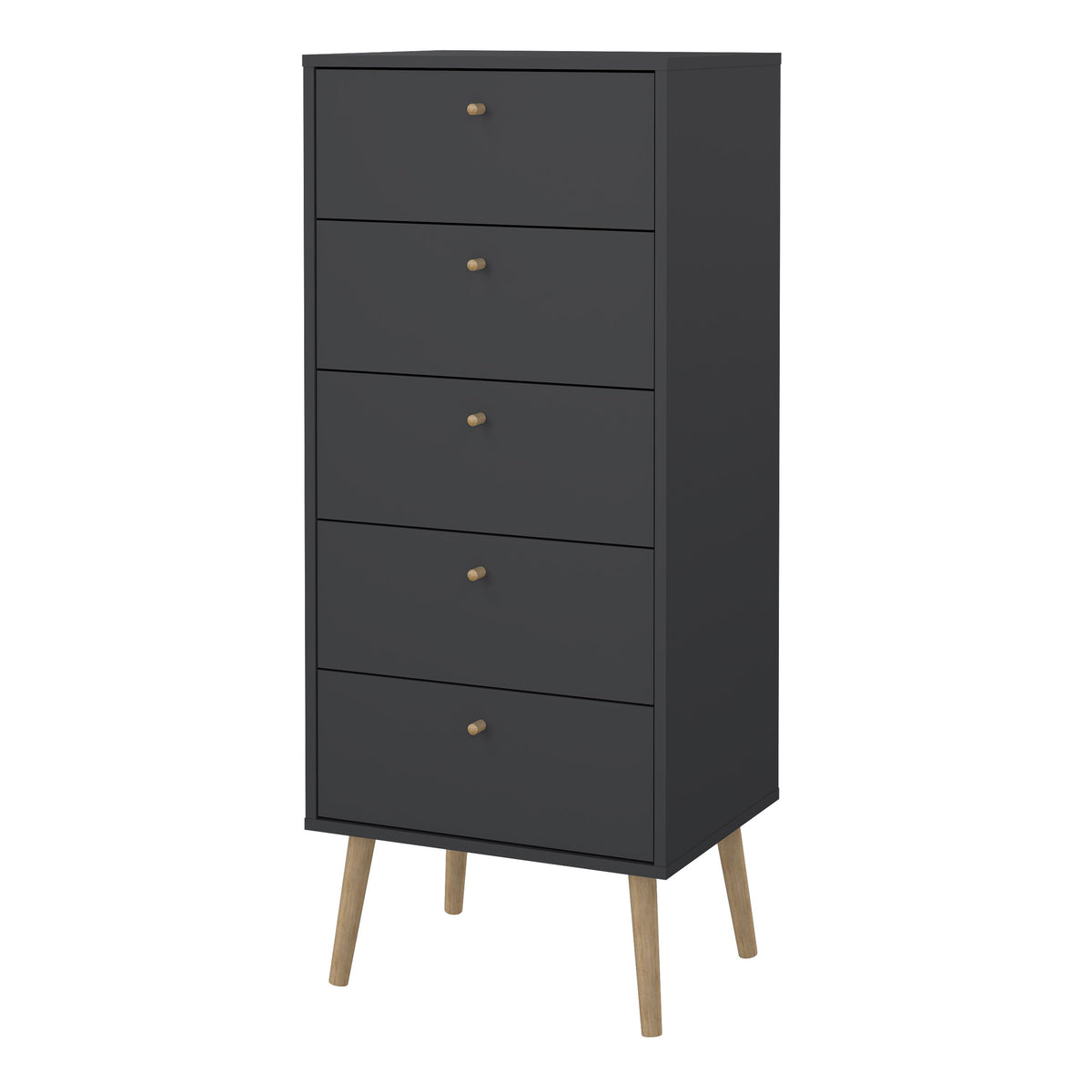 Carlisle Chest 5 Drawers Dark Grey
