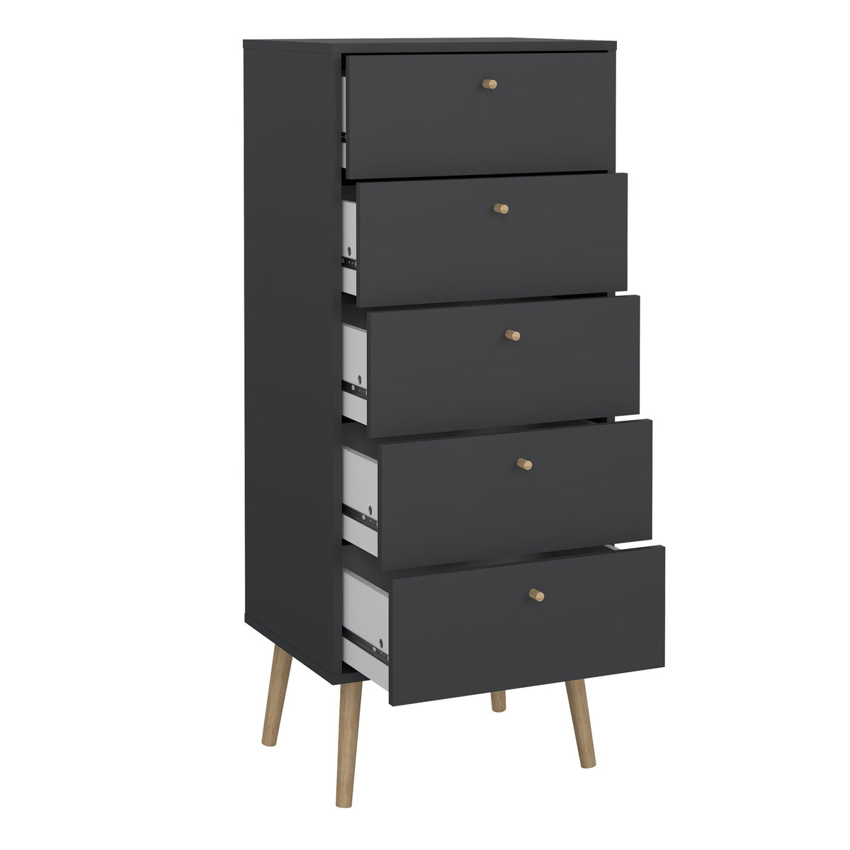 Carlisle Chest 5 Drawers Dark Grey