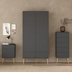 Carlisle Chest 5 Drawers Dark Grey