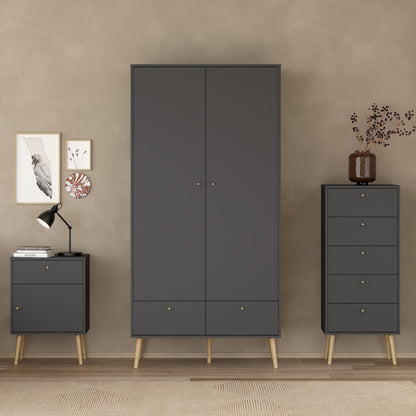 Carlisle Chest 5 Drawers Dark Grey