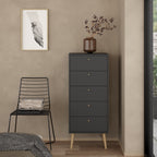 Carlisle Chest 5 Drawers Dark Grey