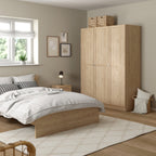 Brande Wardrobe with 3 Frame Doors in Jackson Hickory Oak