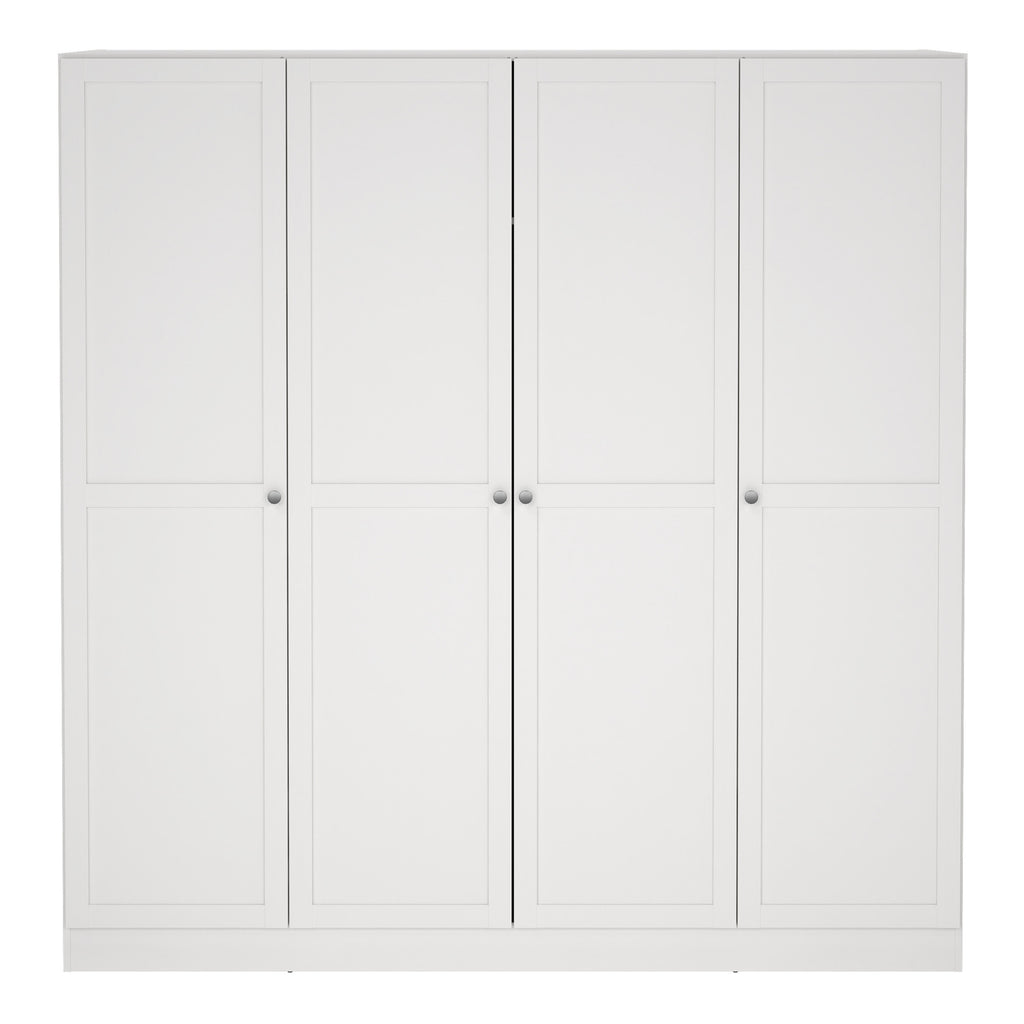 Brande Wardrobe with 4 Frame Doors in White