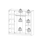 Brande Wardrobe with 4 Frame Doors in Jackson Hickory Oak