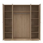 Brande Wardrobe with 4 Frame Doors in Jackson Hickory Oak