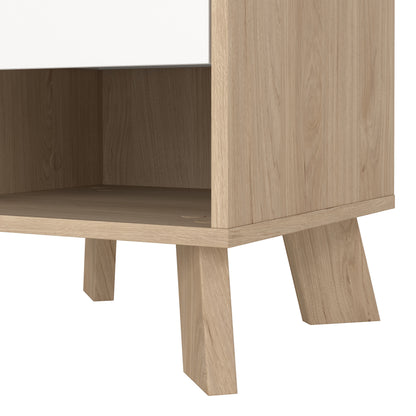 Isla Nightstand 1 Drawer in Jackson Hickory and White