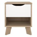 Isla Nightstand 1 Drawer in Jackson Hickory and White