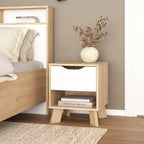 Isla Nightstand 1 Drawer in Jackson Hickory and White