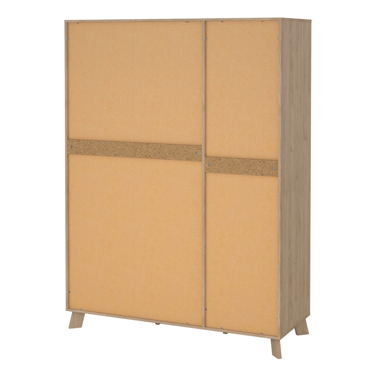 Isla Wardrobe 3 Doors and 2 Drawers with Mirror in Jackson Hickory and White