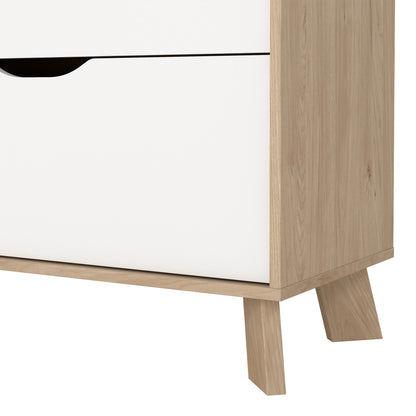 Isla 6 Drawers Double Dresser in Jackson Hickory and White