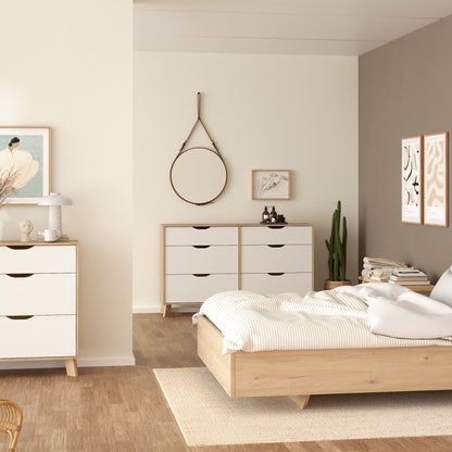 Isla 6 Drawers Double Dresser in Jackson Hickory and White