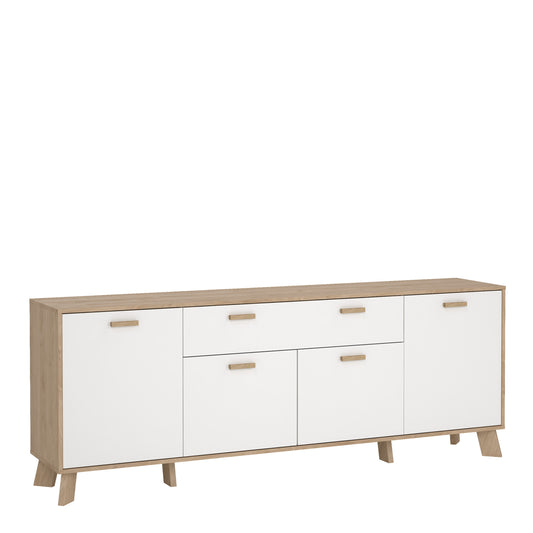 Isla Sideboard 4 Doors + 1 Drawer in Jackson Hickory and White